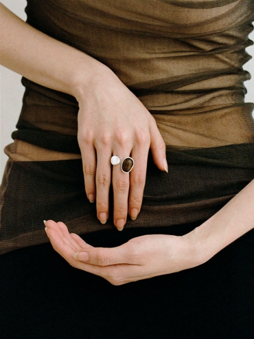 Ripple Open Ring in Zebra Wood