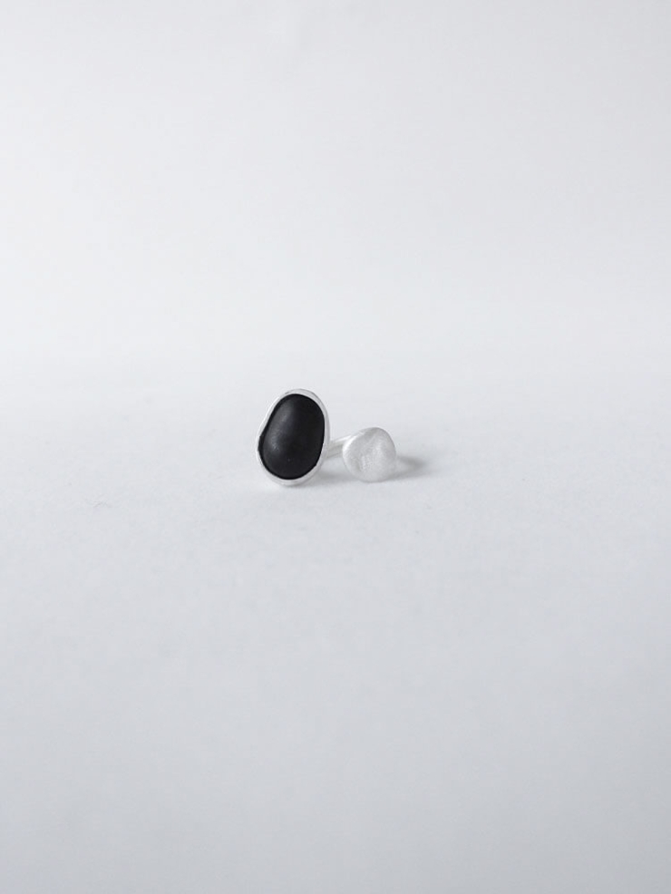 Ripple Open Ring in Ebony Wood