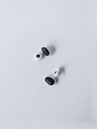 Pip Mismatch  Earrings  in Ebony  Wood