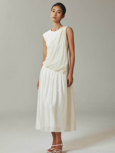 Linen Tencel Sleeveless Long Dress