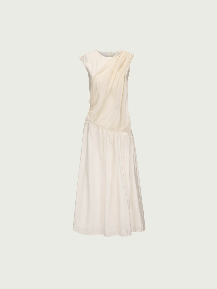 Linen Tencel Sleeveless Long Dress