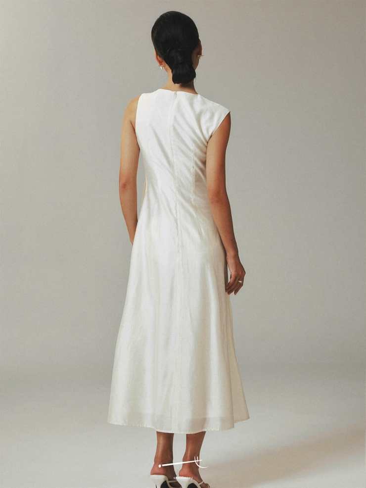 Linen Tencel Sleeveless Long Dress