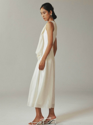Linen Tencel Sleeveless Long Dress