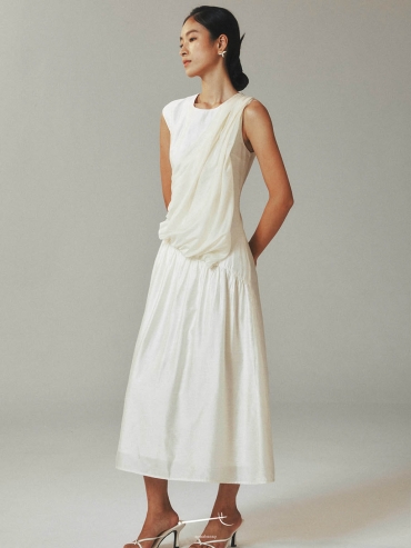 Linen Tencel Sleeveless Long Dress