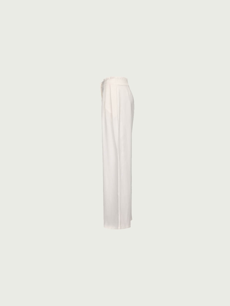 Cold White Classic Pressed Pleat Pants