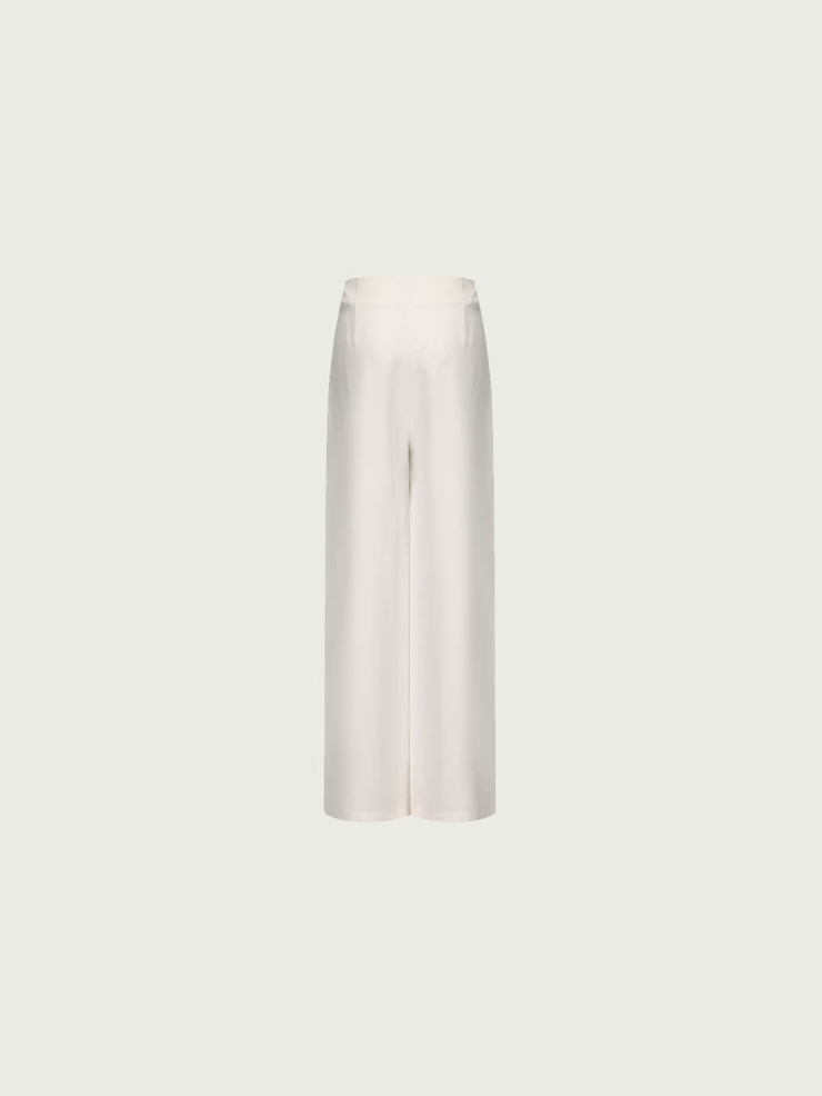 Cold White Classic Pressed Pleat Pants