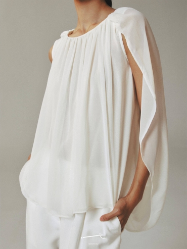 Reversible Tulle Drape Top