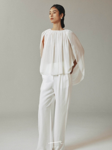 Reversible Tulle Drape Top