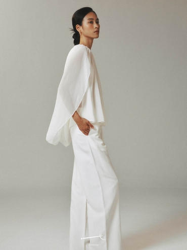 Reversible Tulle Drape Top