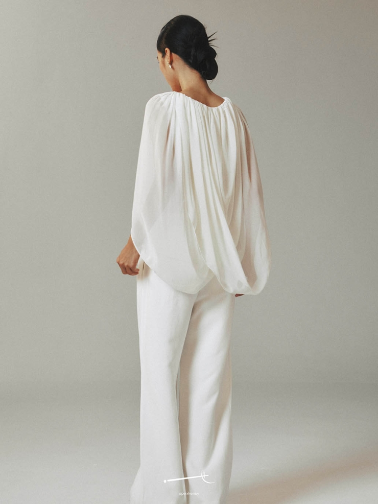 Reversible Tulle Drape Top