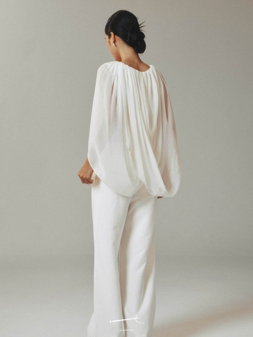 Reversible Tulle Drape Top