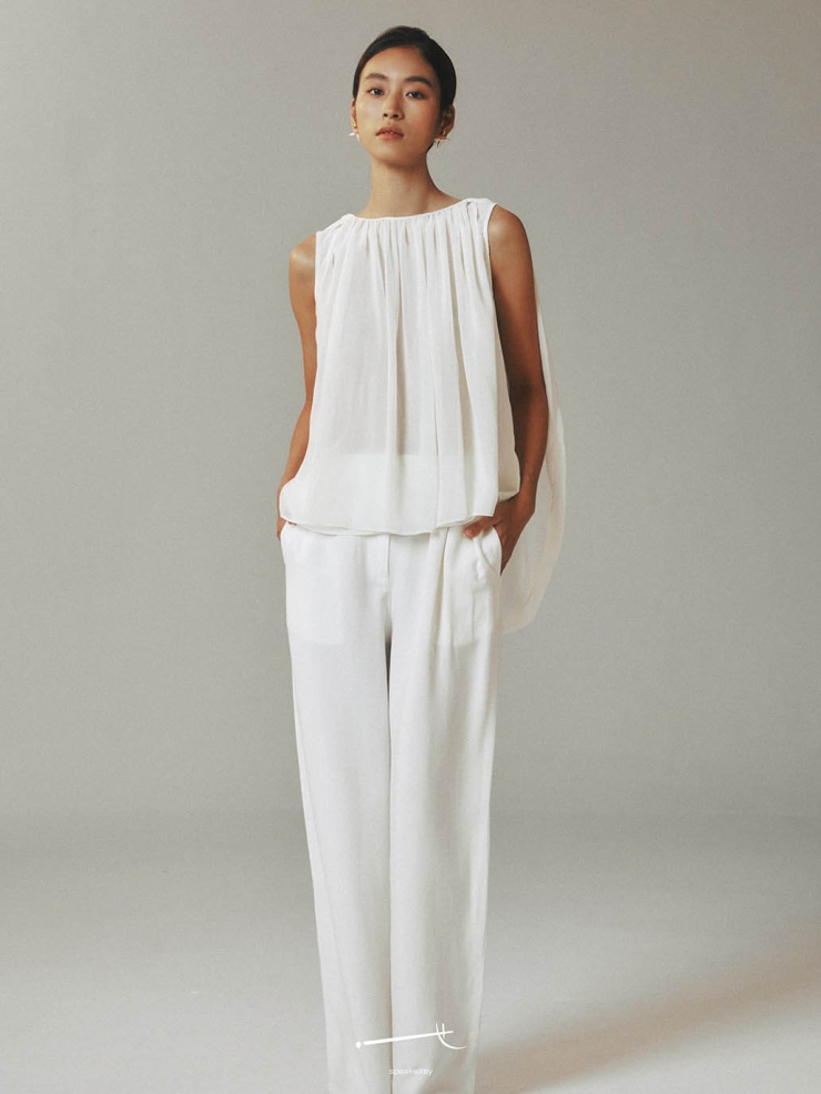 Reversible Tulle Drape Top