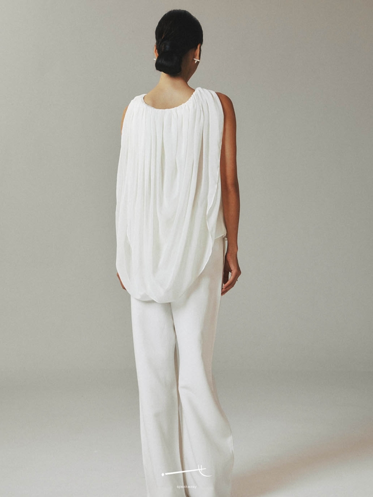 Reversible Tulle Drape Top