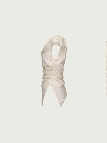 Asymmetrical Shoulder Linen Top