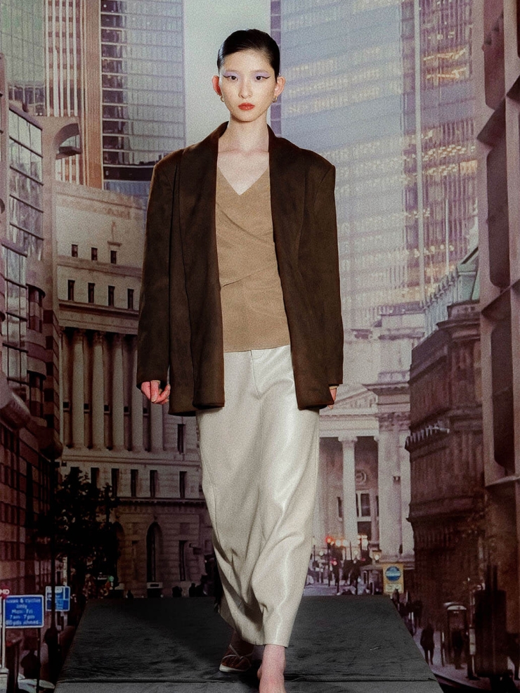 Suede Oversized Blazer