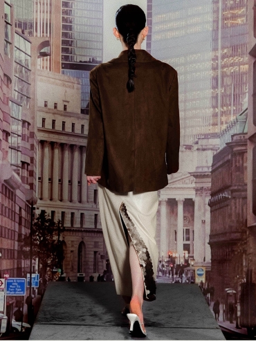 Suede Oversized Blazer