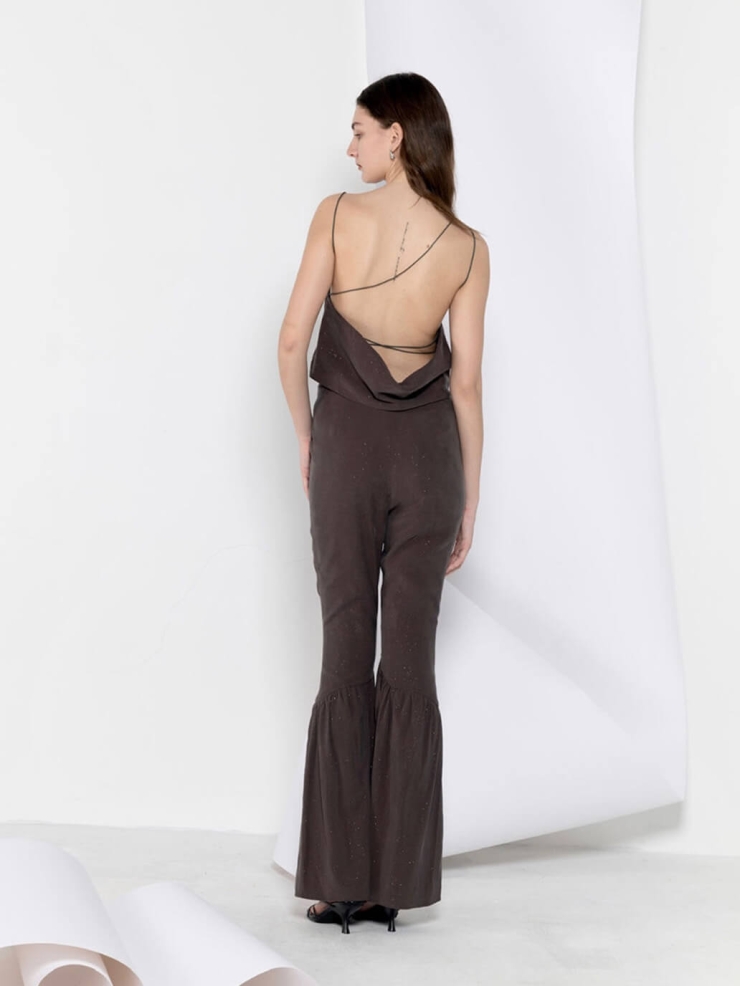 Starry Tencel Pleated Flared Pants