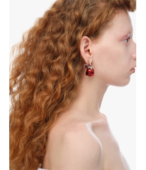 YVMIN X SHUSHUTONG Wrap Rose Bud Earring with Red Zicron(Single)