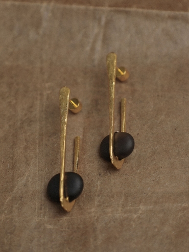 Gold Hollow Orb Earrings