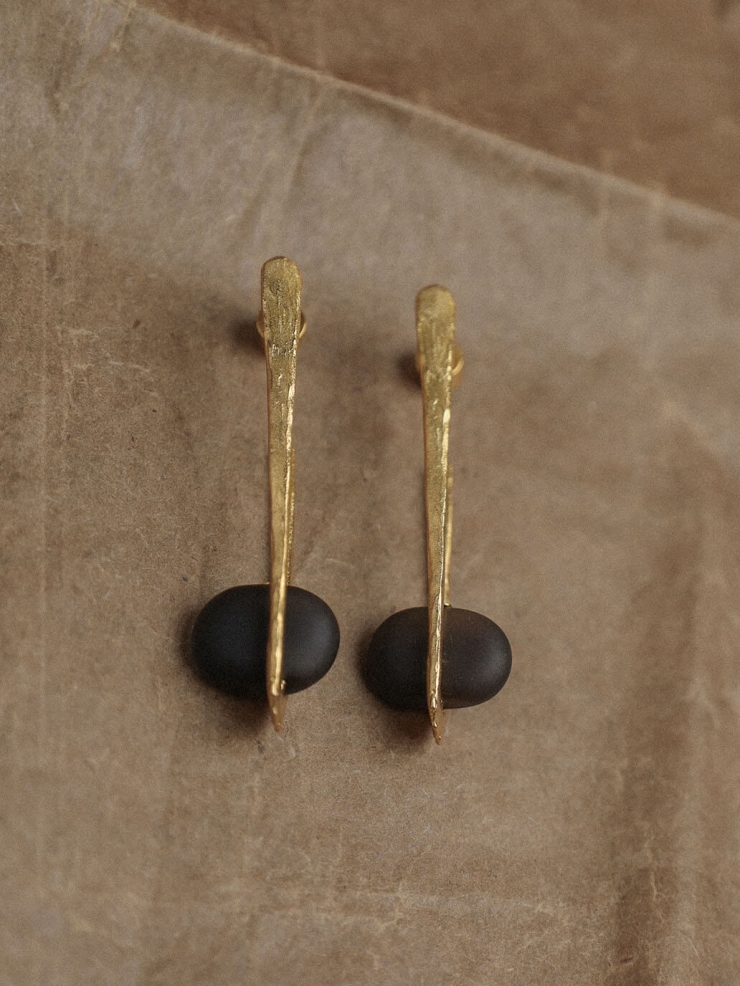 Gold Hollow Orb Earrings