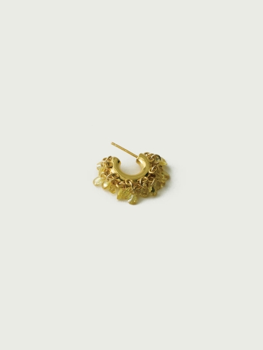 Gold Rain Pine C-Shaped Earrings