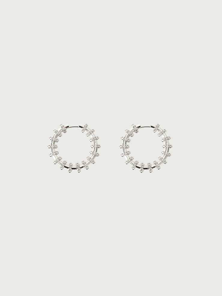 Silver Thick Full Hoop Earrings