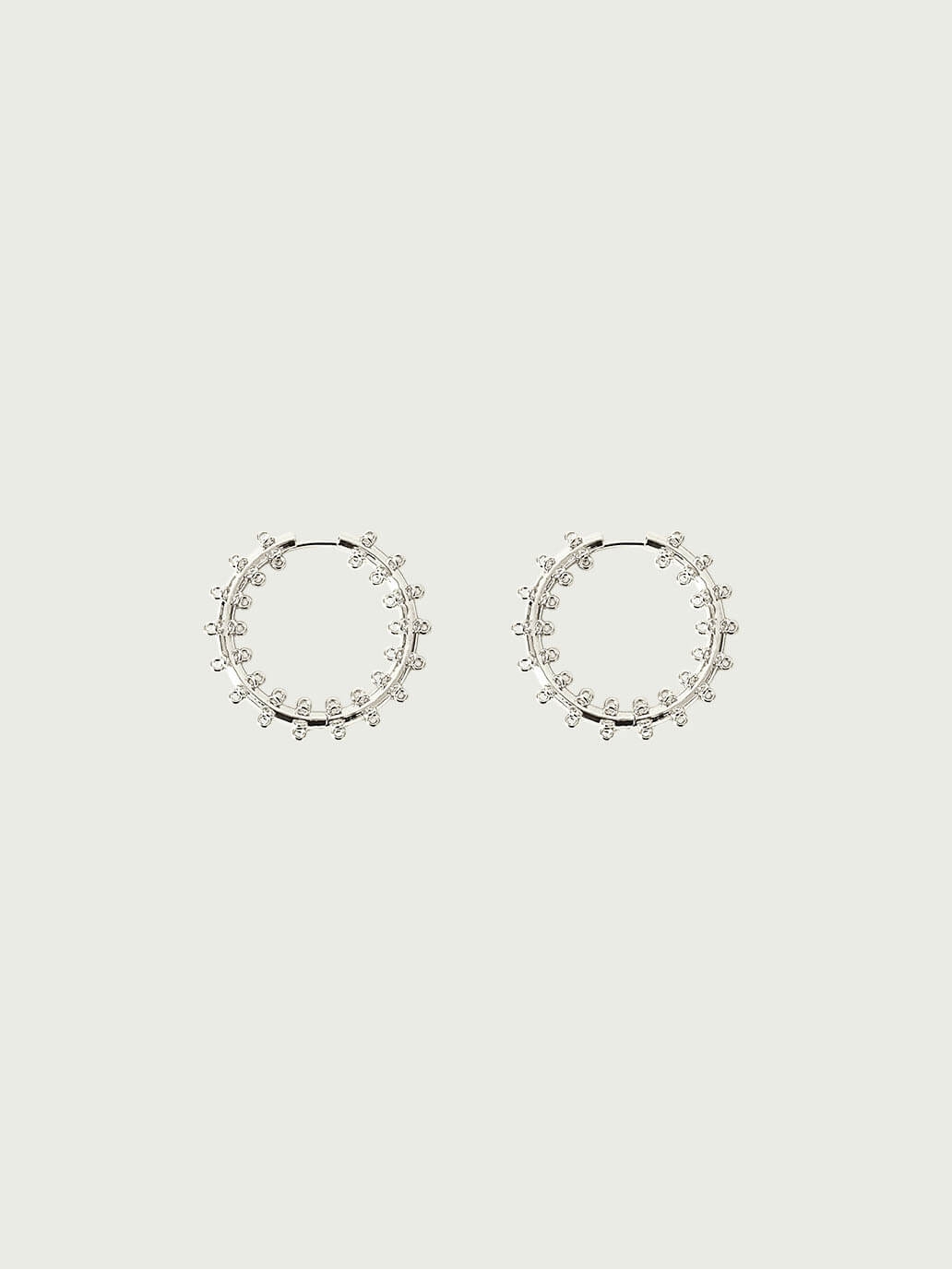 Silver Thick Full Hoop Earrings
