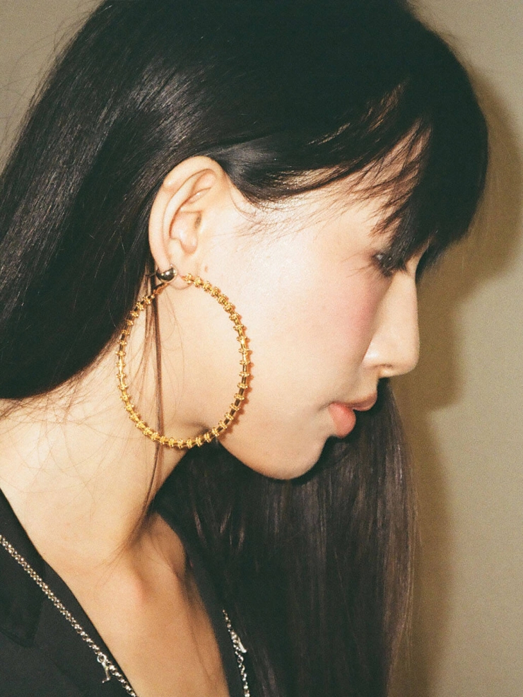 Gold Full Hoop Earrings- Large