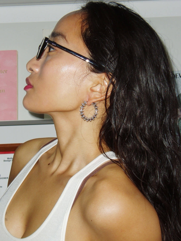 Silver Thick Full Hoop Earrings