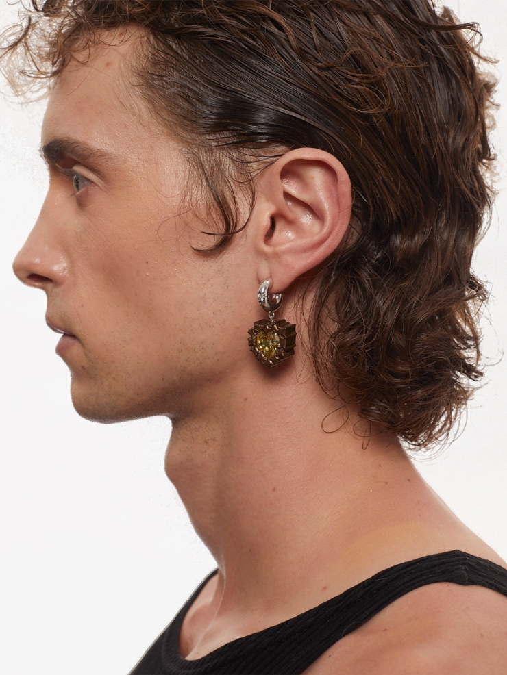 TYS GROCERY Champagne Gemstone Resin Earrings