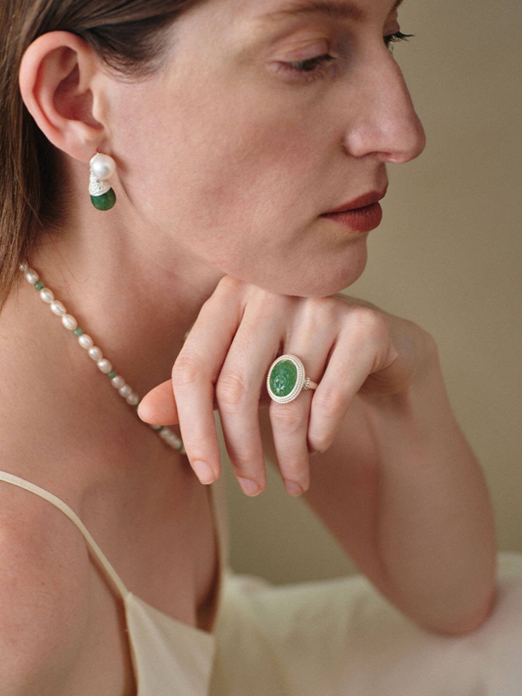 Green Etched Light Ring