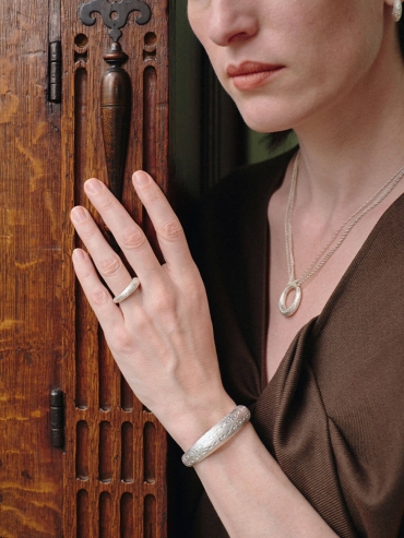 Silver Slit Of Light Ring