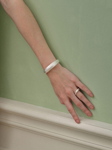 Silver Slit Of Light Ring