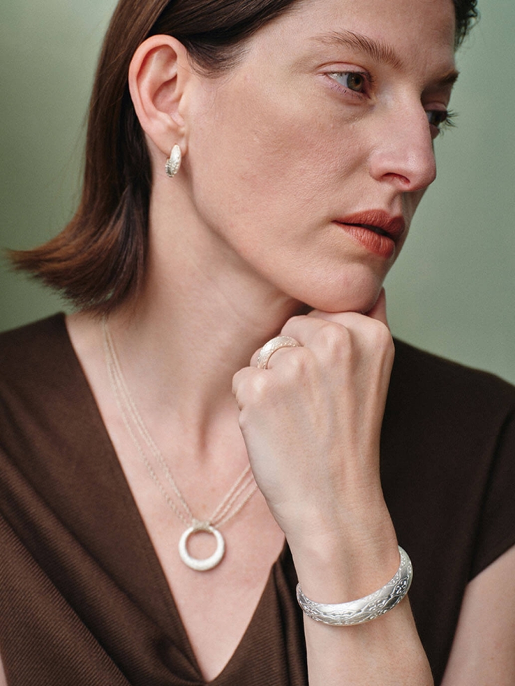 Silver Slit Of Light Ring