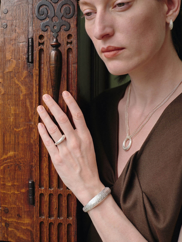 Silver Slit Of Light Bracelet