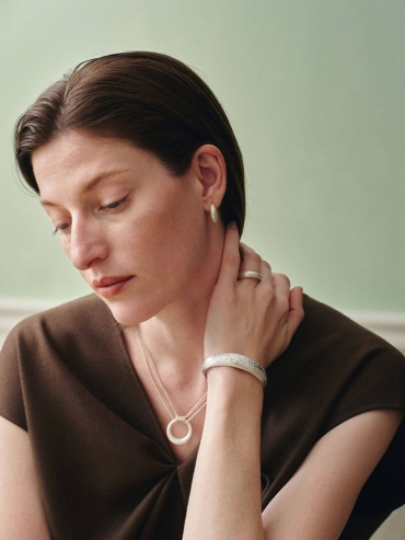 Silver Slit Of Light Bracelet