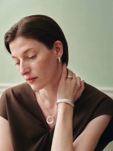 Silver Slit Of Light Ring