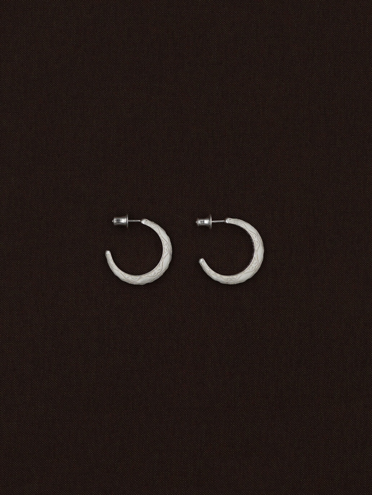 Silver Slit Of Light Earrings-Medium