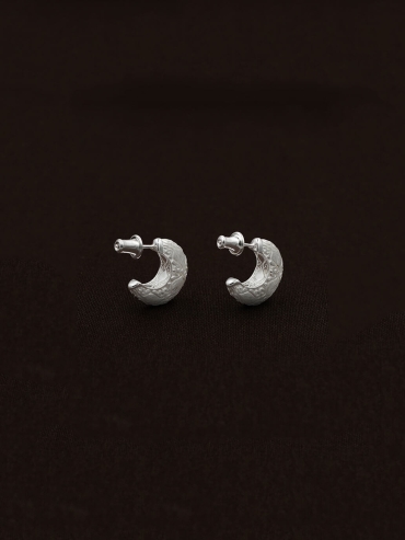 Silver Slit Of Light Earrings-Small