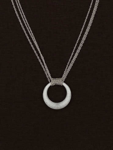 Silver Slit Of Light Necklace