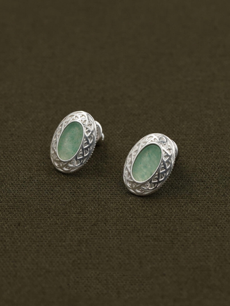 Green Mirror Of Green Earrings