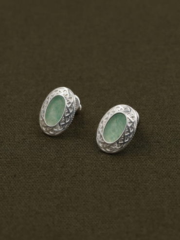 Green Mirror Of Green Earrings