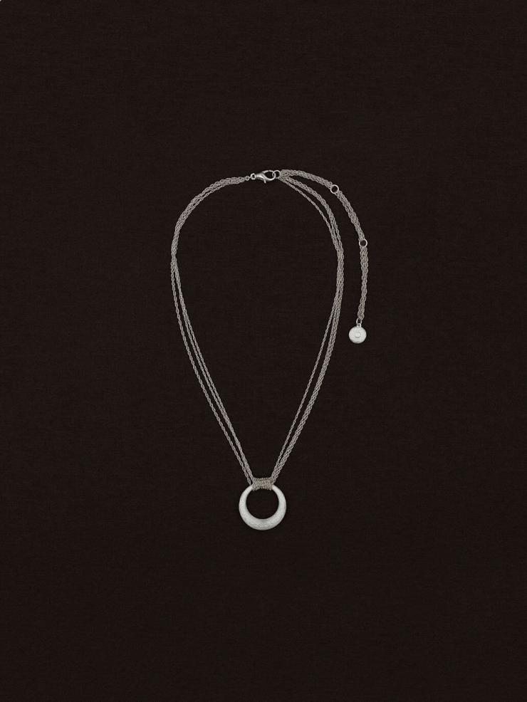 Silver Slit Of Light Necklace