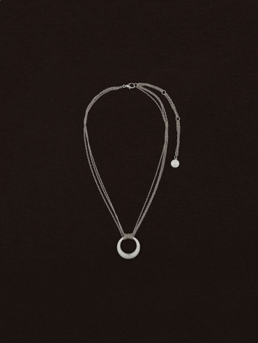 Silver Slit Of Light Necklace