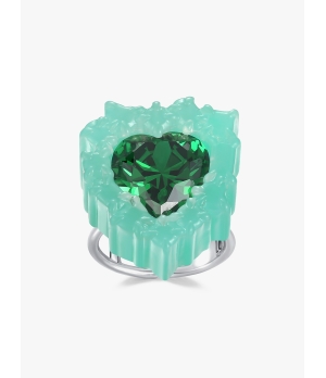 TYS GROCERY Green Gemstone Resin Ring