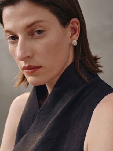 White Mirror Of Green Earrings