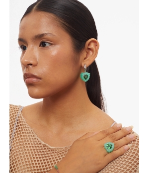 TYS GROCERY Green Gemstone Resin Ring