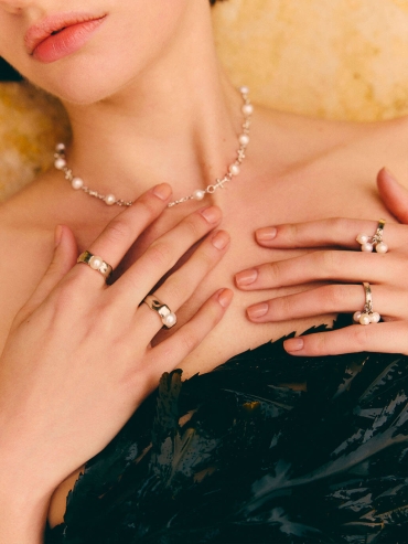 Silver Dew Pearl Ring