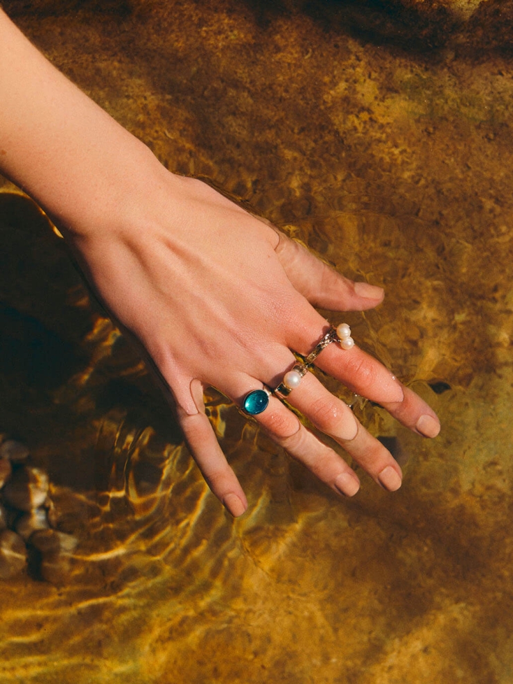 Silver Dew Pearl Ring