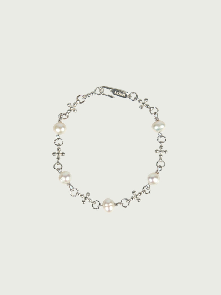 Silver Plus Pearl Silver Bracelet